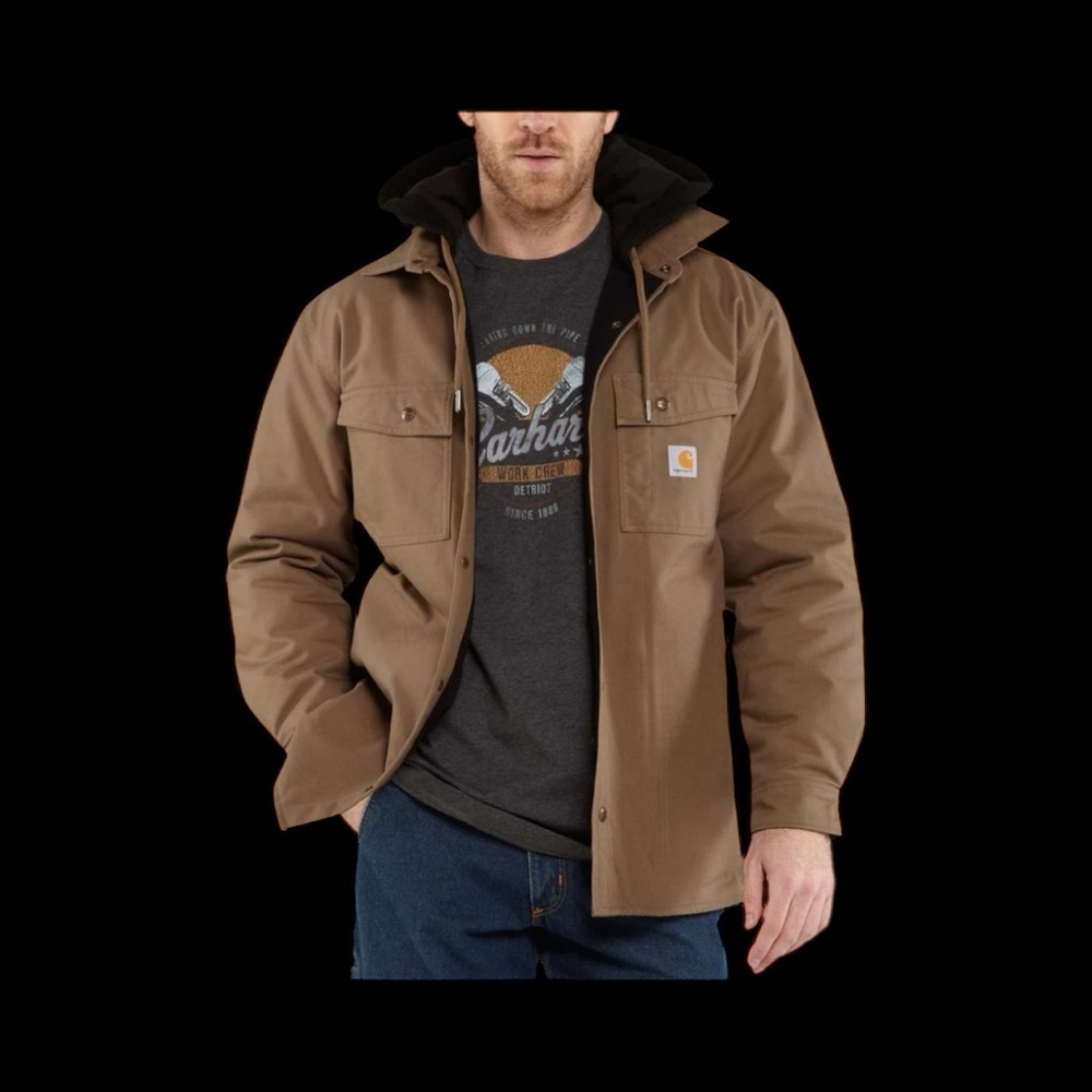 🛒🎯SOLD 🎯C a r h a r r t Mens QUICK DUCK® ROANE Hoodied Shirt Jacket XL - Picture 1 of 11